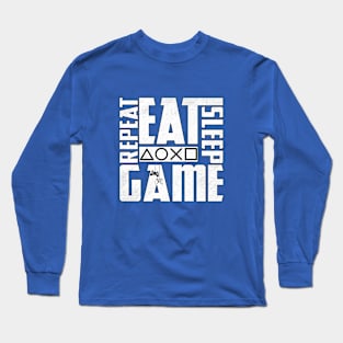 eat sleep game repeat Long Sleeve T-Shirt